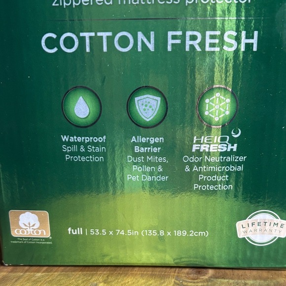 Allerease Full Cotton Fresh Waterproof Allergen Barrier Mattress Protector NEW - Picture 4 of 9